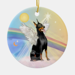 Clouds - Doberman Pinscher Ceramic Tree Decoration