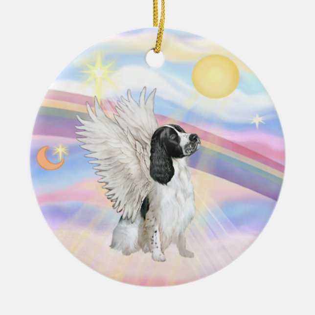 Clouds - English Springer Spaniel Ceramic Ornament (Front)