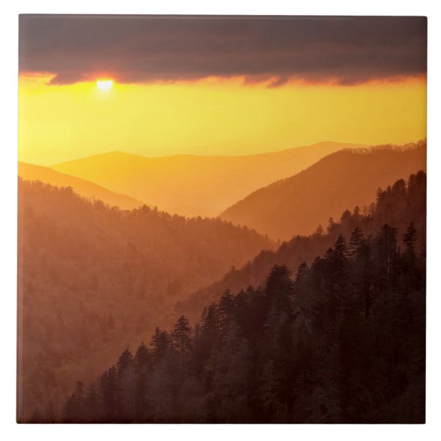 Clouds Fills Valley, Tennessee Ceramic Tile (Front)