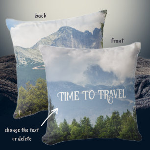 Clouds floating over mountains customisable cushion