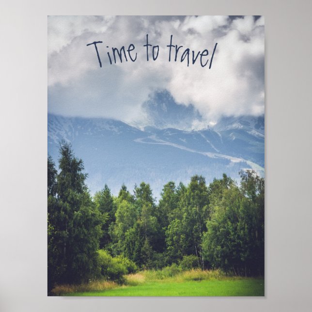 Clouds floating over mountains customisable poster (Front)