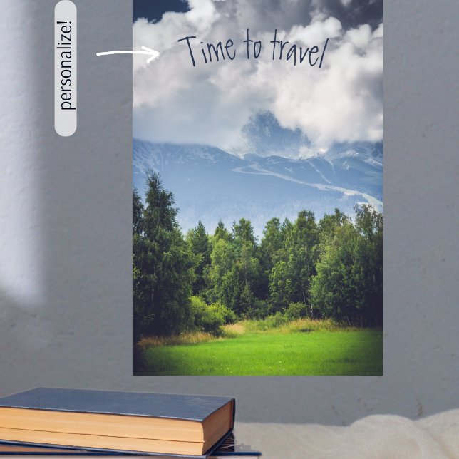 Clouds floating over mountains customisable poster (Creator Uploaded)