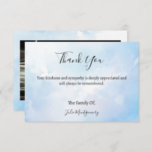 Clouds Funeral Photo Thank You Card