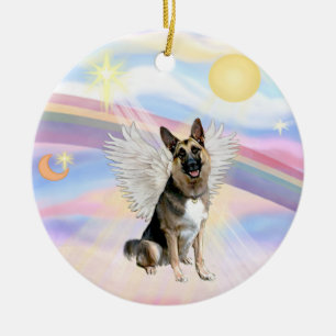 Clouds - German Shepherd (#3) Ceramic Tree Decoration