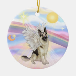 Clouds - German Shepherd (#9) Ceramic Tree Decoration