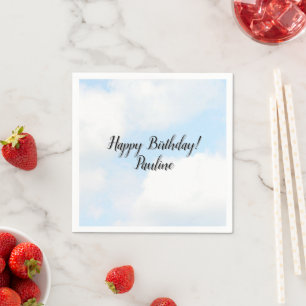 Clouds Happy Birthday  Napkin