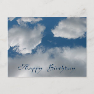 clouds happy birthday postcard