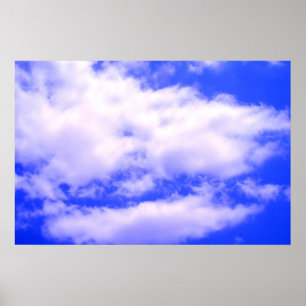 Clouds in Clear Blue Sky Poster