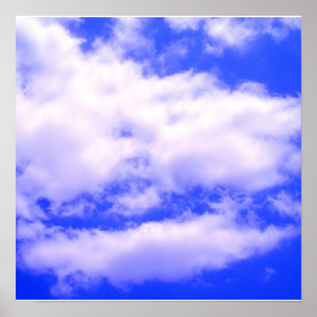 Clouds in Clear Blue Sky Square Poster (Front)