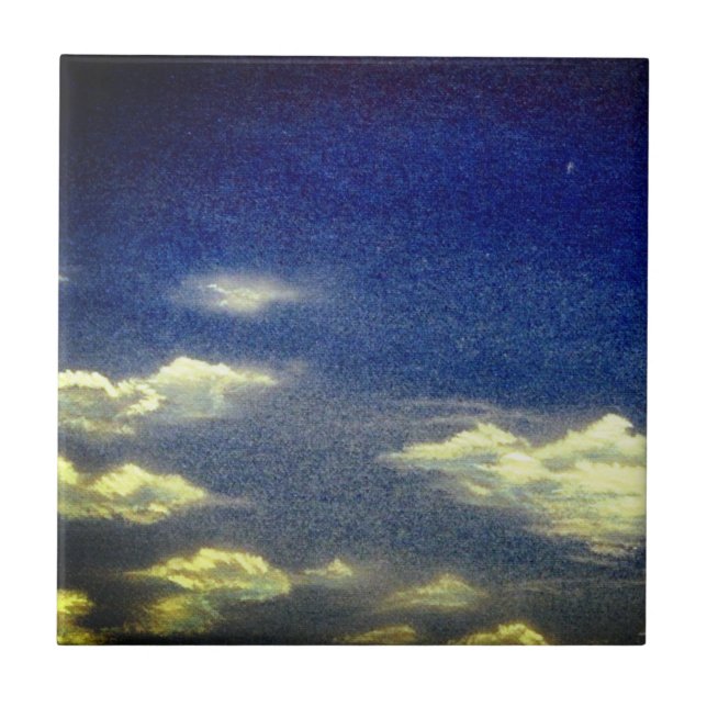 Clouds in the blue sky Ceramic Tile (Front)
