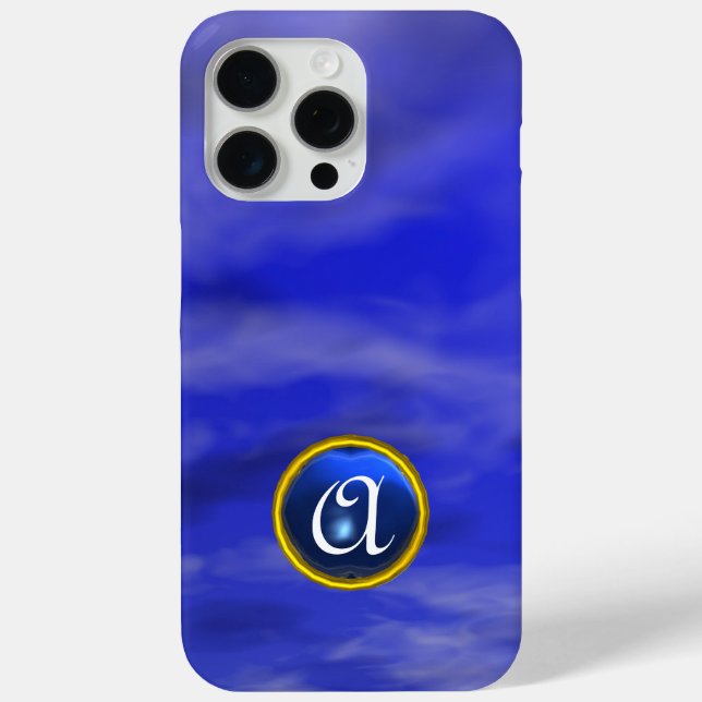 CLOUDS IN THE BLUE SKY SAPPHIRE GEM STONE MONOGRAM Case-Mate iPhone CASE (Back)