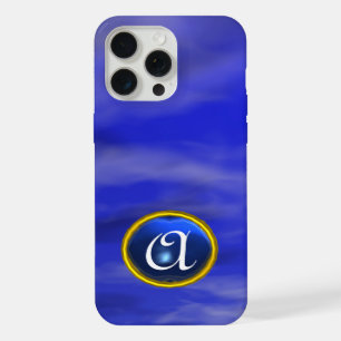 CLOUDS IN THE BLUE SKY SAPPHIRE GEM STONE MONOGRAM iPhone CASE