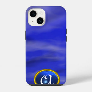 CLOUDS IN THE BLUE SKY SAPPHIRE GEM STONE MONOGRAM iPhone 14 CASE