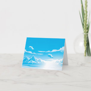 Clouds in the blue sky thank you card