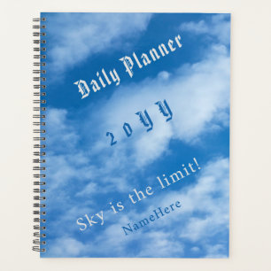 Clouds in the Sky Blue and White Personalised  Planner