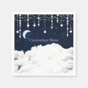 Clouds in the Starry Sky Celestial Sparkle Napkin