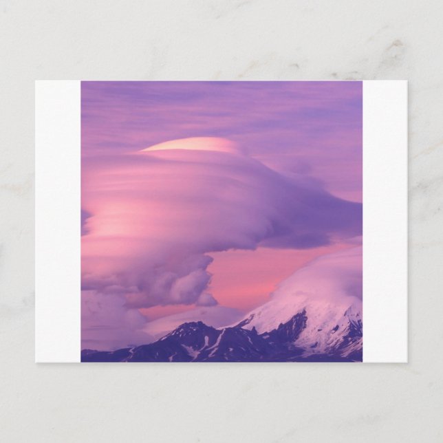 Clouds Lenticular Over Mount Drum Alaska Postcard (Front)