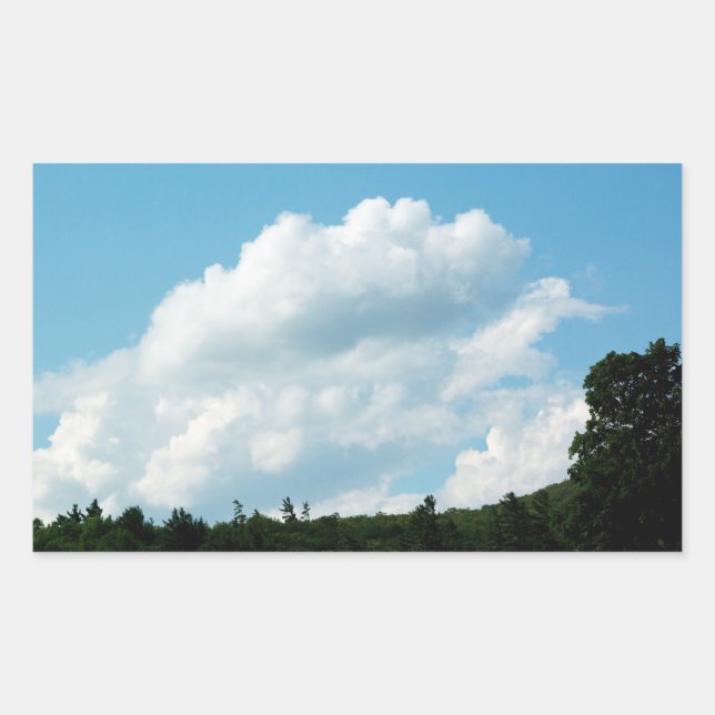 Clouds Meet Trees Rectangular Sticker (Front)