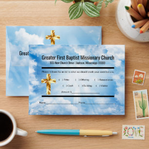 Clouds Modern Church Tithe Envelope