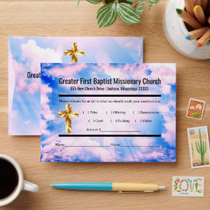 Clouds Modern Church Tithe Envelope