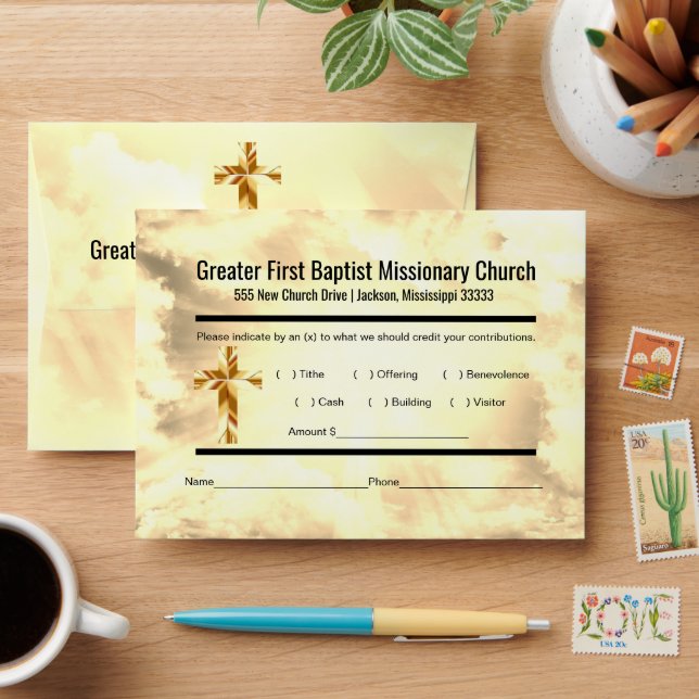 Clouds Modern Church Tithe Envelope  (Desk)