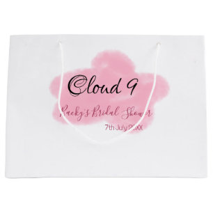 Clouds nine red pastel bridal shower namedate large gift bag