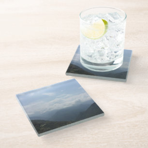 Clouds on the Hills Sky Blue Colour Photography Glass Coaster