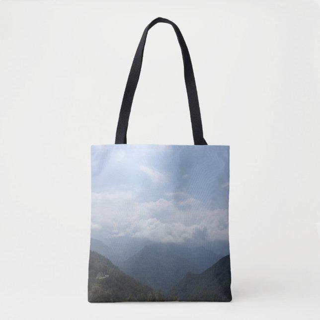 Clouds on the Hills Sky Blue Photography Tote Bag (Front)