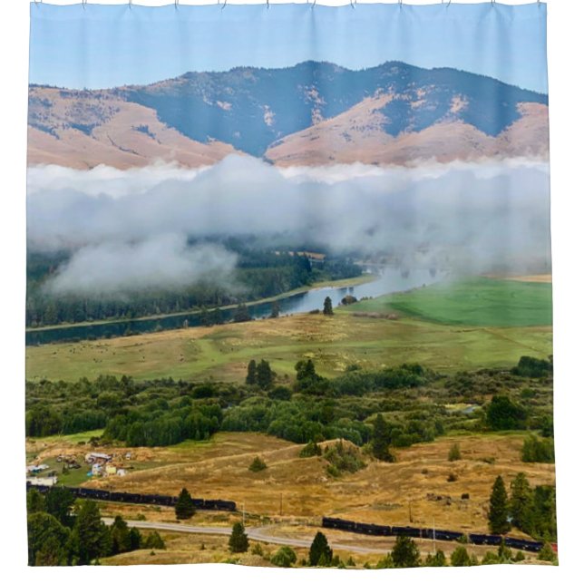 Clouds Over Flathead River Shower Curtain (Front)