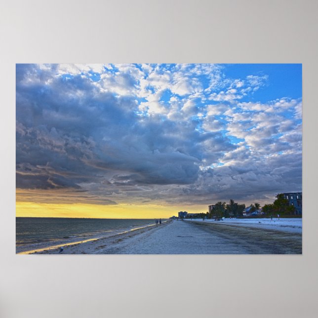 Clouds over Fort Myers Beach, Florida Poster (Front)