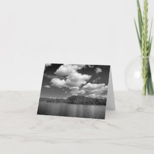 Clouds Over Lake Black and White Note Card
