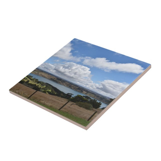 Clouds over Lake Gnotuk Camperdown Ceramic Tile (Side)