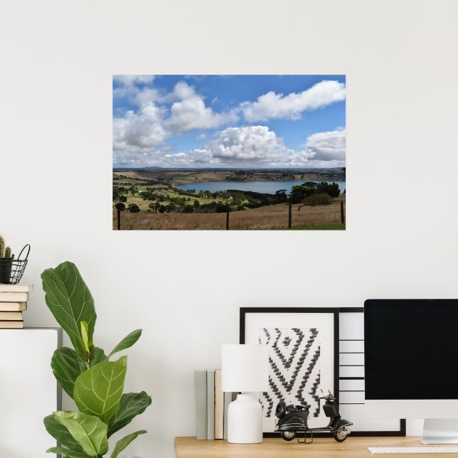 Clouds over Lake Gnotuk Camperdown Poster (Home Office)