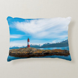 Clouds over lighthouse near Ushuaia, Argentina Decorative Cushion