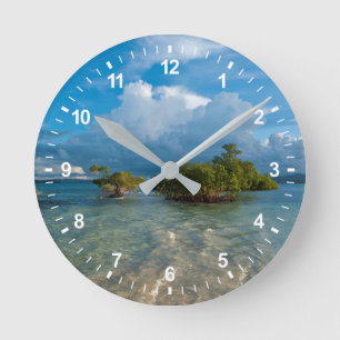 Clouds Over Marovo Lagoon Round Clock
