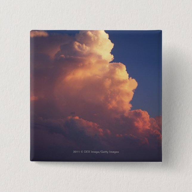 Clouds over sea at sunset 15 cm square badge (Front)