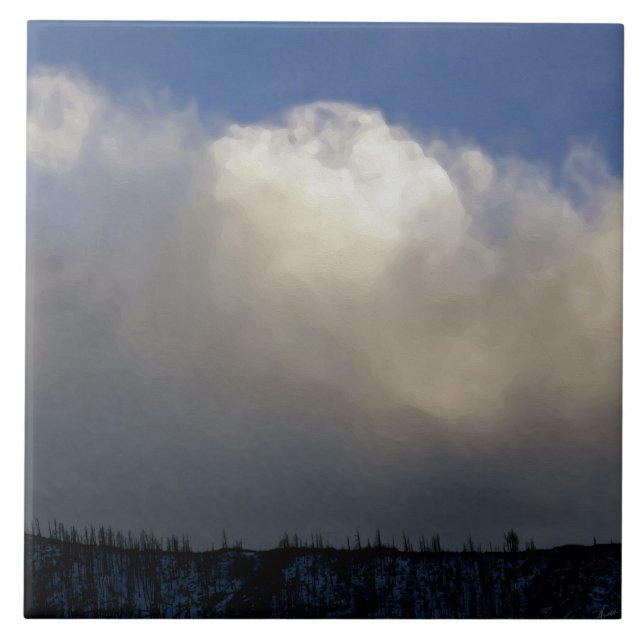 Clouds Over the Ridge Ceramic Tile (Front)
