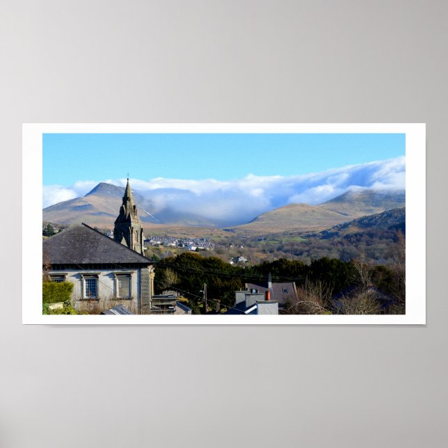 Clouds over the Snowdonian mountains Poster (Front)