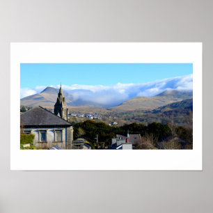 Clouds over the Snowdonian mountains Poster