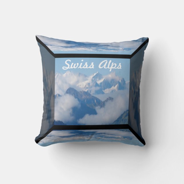 Clouds over the Swiss Alps Cushion (Front)