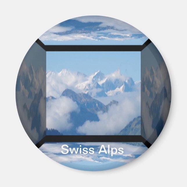 Clouds over the Swiss Alps Magnet (Front)