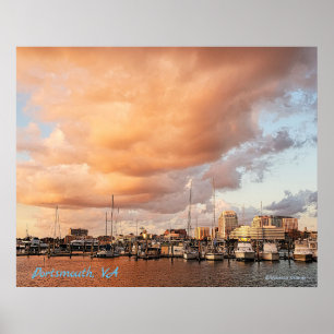 Clouds over Tidewater Yacht Marina Portsmouth VA Poster