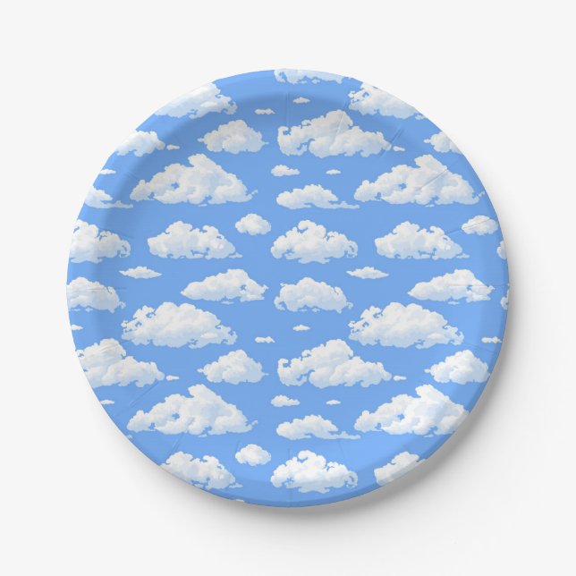 Clouds Paper Plate (Front)