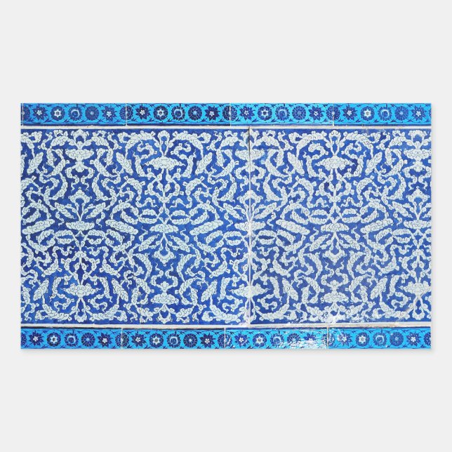 Clouds pattern rectangular sticker (Front)