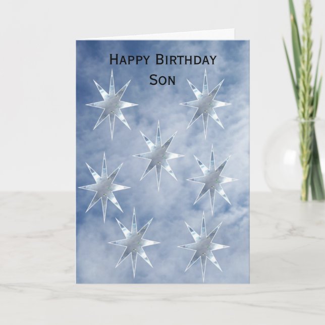 Clouds Personalised Son Birthday Card (Front)