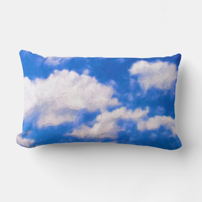 Clouds Polyester Throw Pillow, Lumbar Cushion (Front)