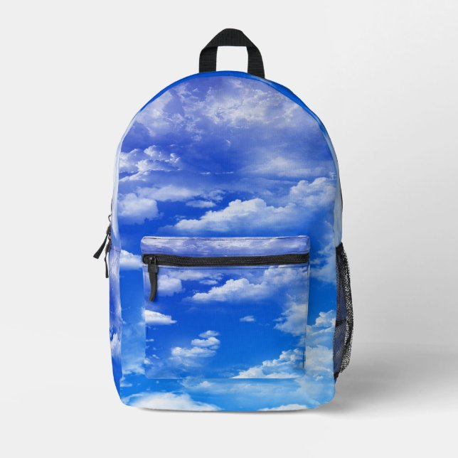Clouds Printed Backpack (Front)