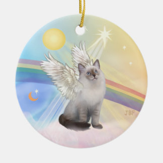 Clouds - Ragdoll Cat Angel Ceramic Tree Decoration