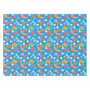 clouds rainbows rain drops hearts pattern tablecloth