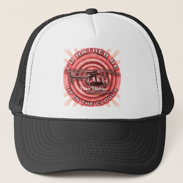Clouds Red Helicopter  hat  (Front)